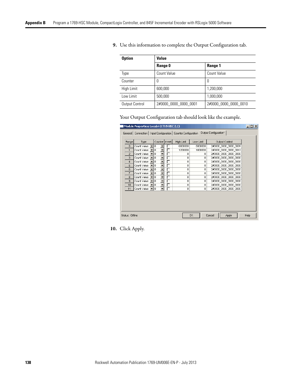 Rockwell Automation 1769-HSC Compact High Speed Counter Module User Manual | Page 138 / 170