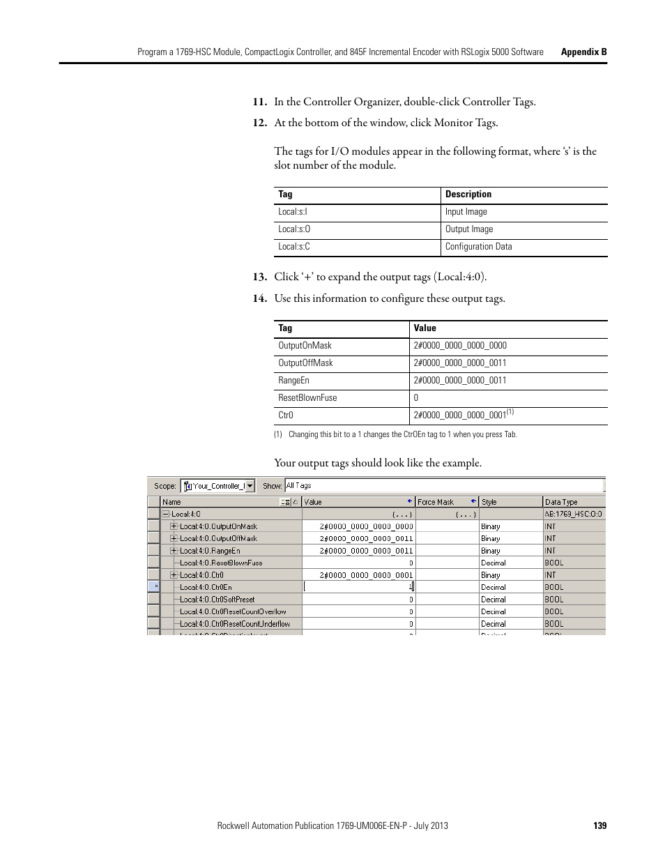 Rockwell Automation 1769-HSC Compact High Speed Counter Module User Manual | Page 139 / 170