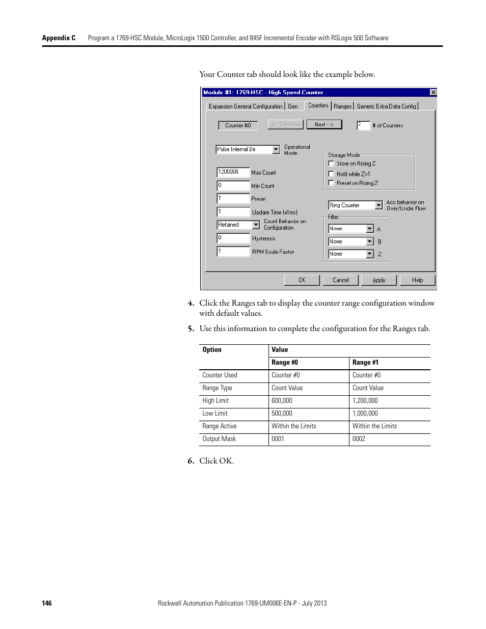 Rockwell Automation 1769-HSC Compact High Speed Counter Module User Manual | Page 146 / 170
