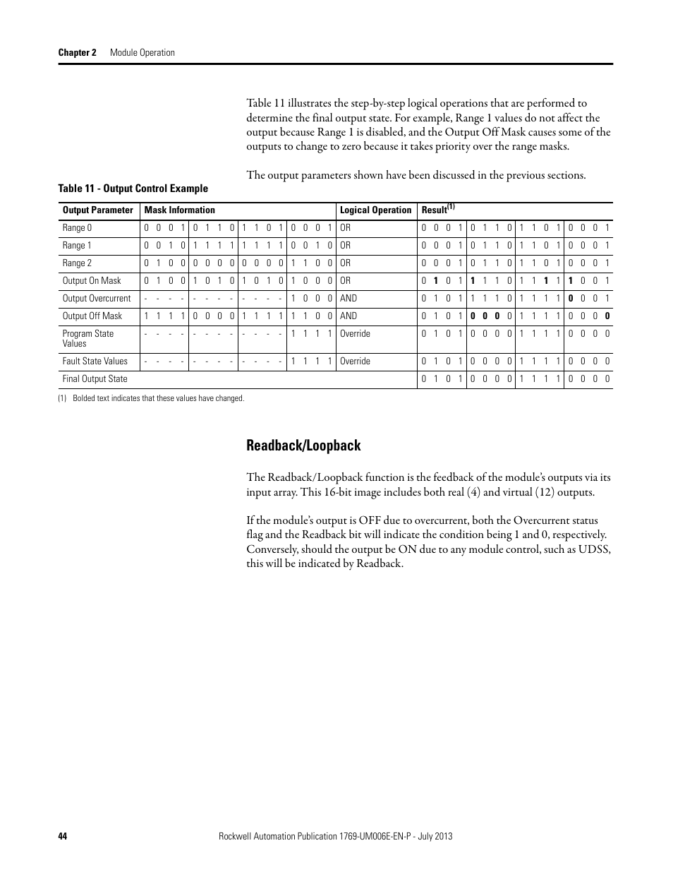 Readback/loopback | Rockwell Automation 1769-HSC Compact High Speed Counter Module User Manual | Page 44 / 170