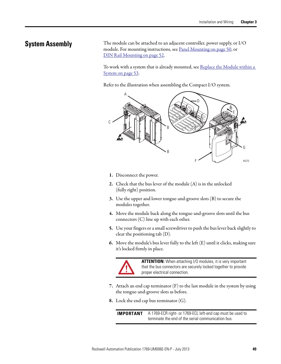 System assembly | Rockwell Automation 1769-HSC Compact High Speed Counter Module User Manual | Page 49 / 170