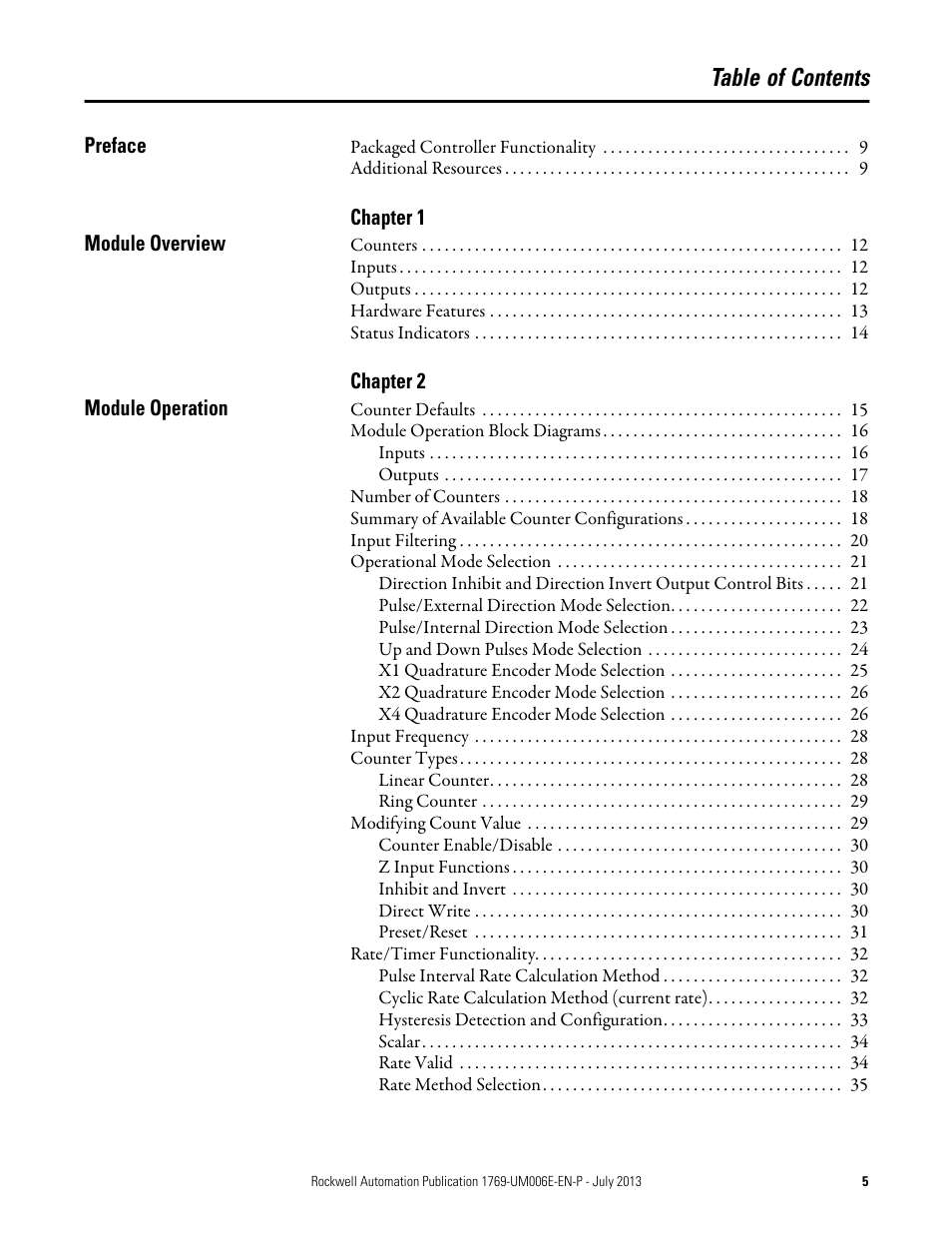 Rockwell Automation 1769-HSC Compact High Speed Counter Module User Manual | Page 5 / 170