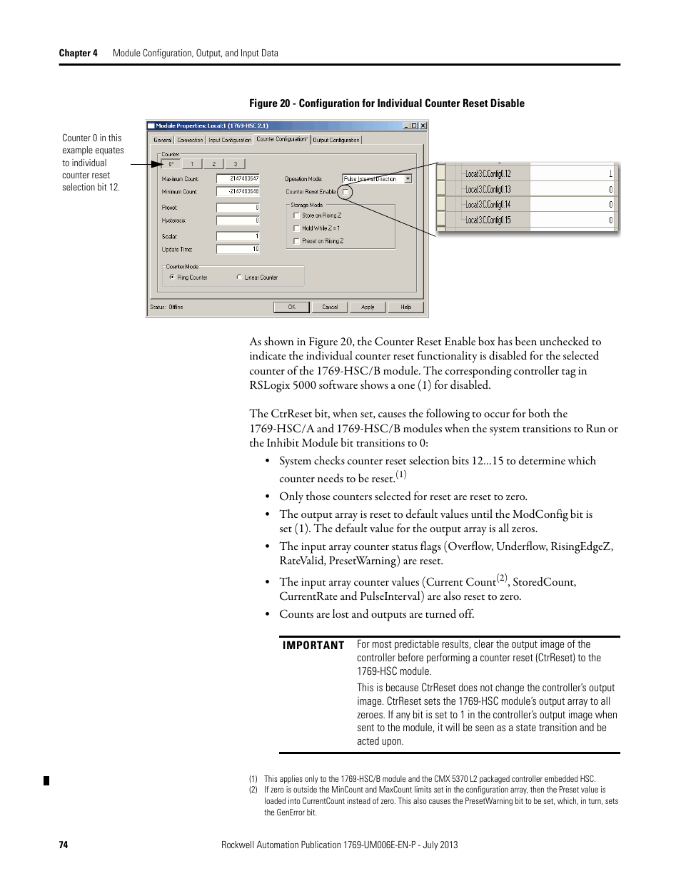 Rockwell Automation 1769-HSC Compact High Speed Counter Module User Manual | Page 74 / 170