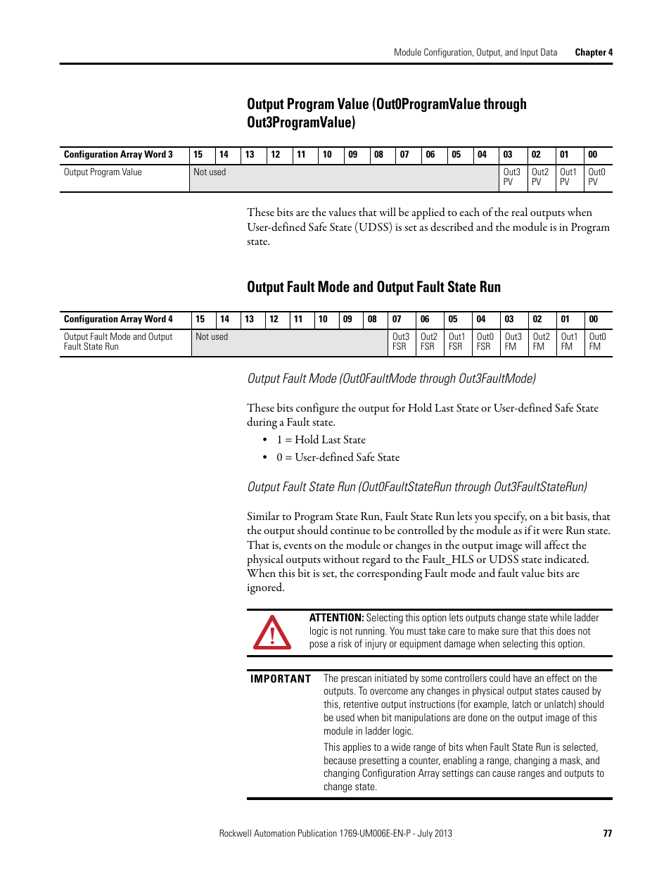 Output fault mode and output fault state run | Rockwell Automation 1769-HSC Compact High Speed Counter Module User Manual | Page 77 / 170