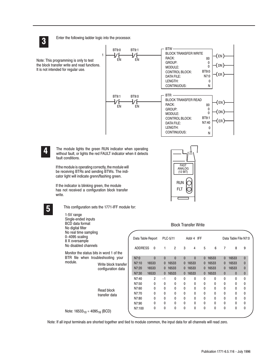 Rockwell Automation 1771-IFF/A,D17716.5.116 FAST ANALOG INPUT MODULE User Manual | Page 21 / 94