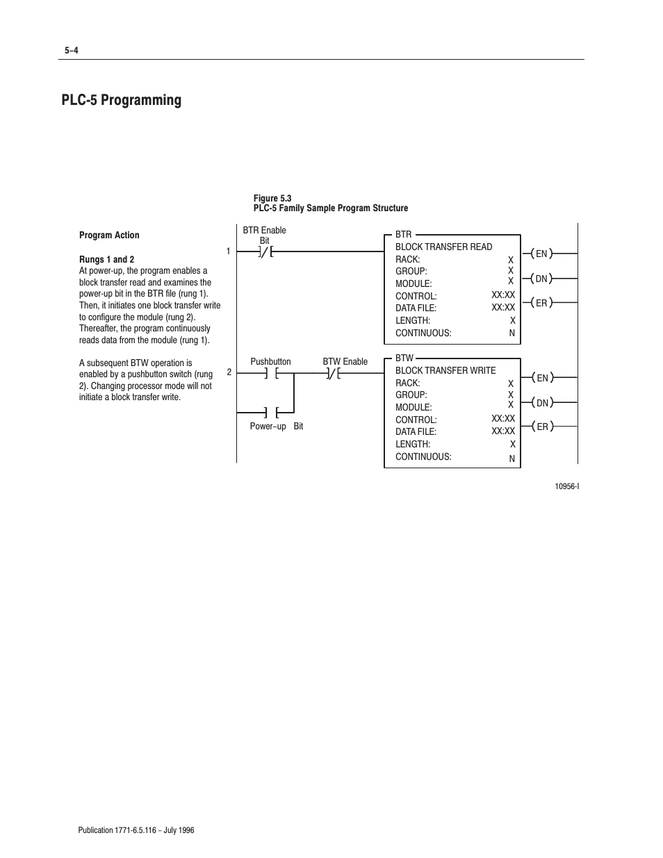 Plcć5 programming | Rockwell Automation 1771-IFF/A,D17716.5.116 FAST ANALOG INPUT MODULE User Manual | Page 48 / 94