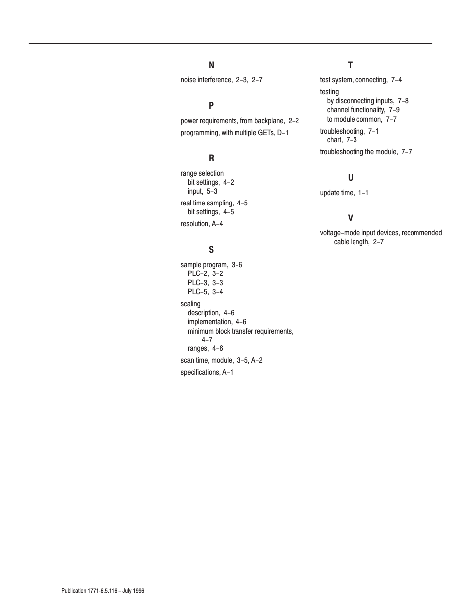 Rockwell Automation 1771-IFF/A,D17716.5.116 FAST ANALOG INPUT MODULE User Manual | Page 90 / 94