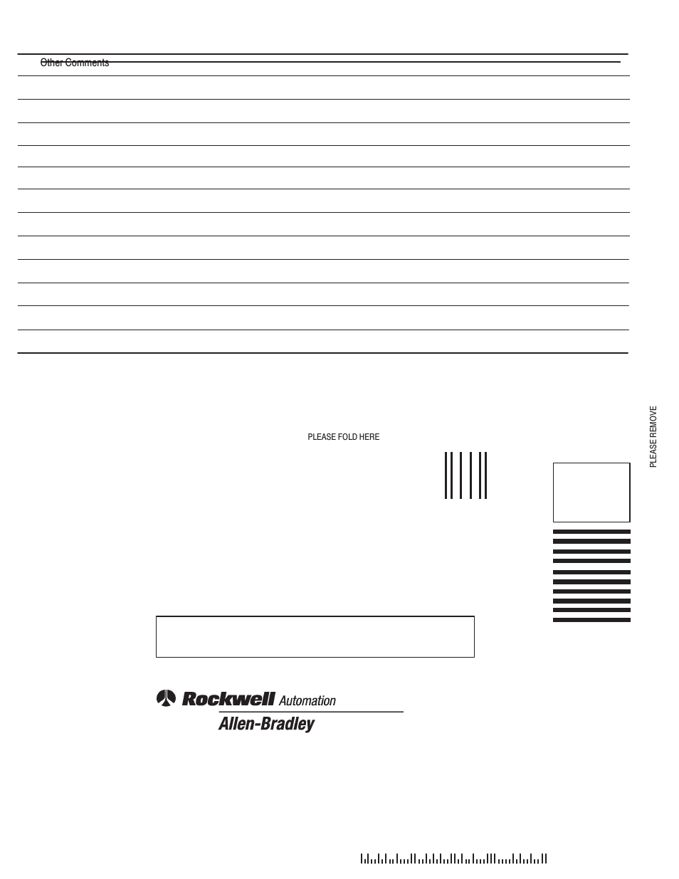 Business reply mail | Rockwell Automation 1771-IFF/A,D17716.5.116 FAST ANALOG INPUT MODULE User Manual | Page 92 / 94