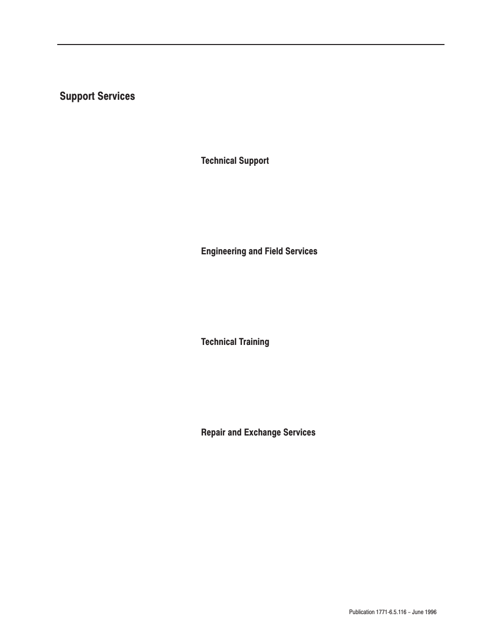 Support services | Rockwell Automation 1771-IFF/A,D17716.5.116 FAST ANALOG INPUT MODULE User Manual | Page 93 / 94