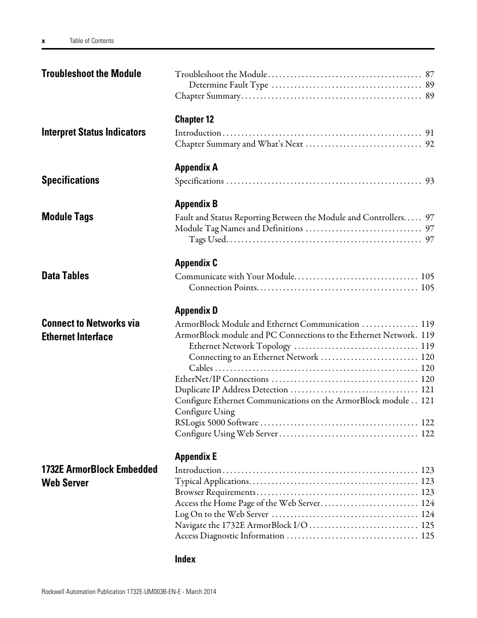 Rockwell Automation 1732E-OB8M8SR EtherNet/IP Dual Port 8-Point SOE Input and Scheduled Output Modules UM User Manual | Page 10 / 146