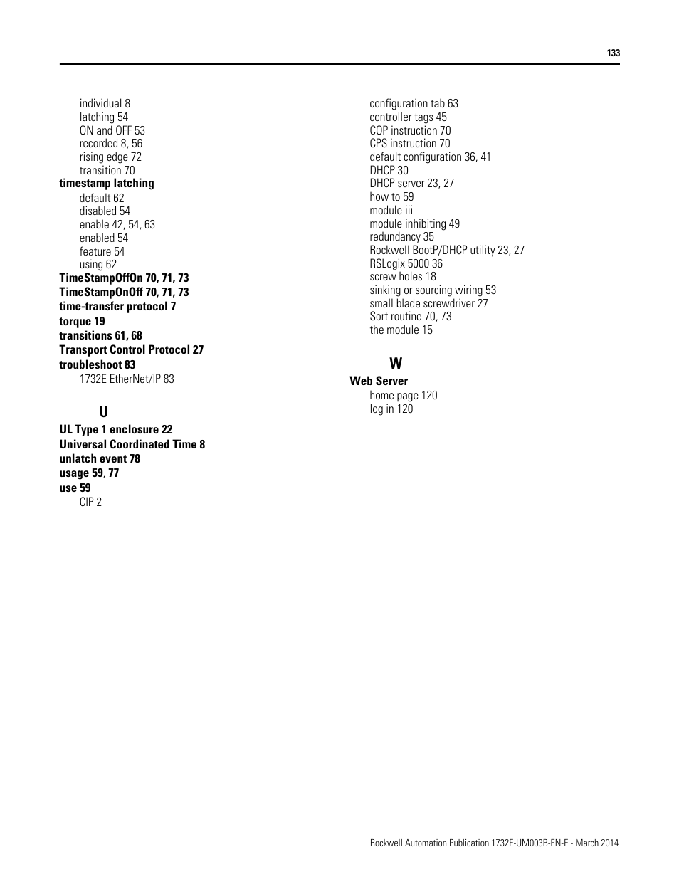 Rockwell Automation 1732E-OB8M8SR EtherNet/IP Dual Port 8-Point SOE Input and Scheduled Output Modules UM User Manual | Page 143 / 146