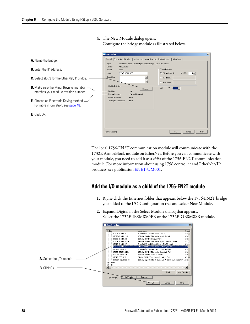 Rockwell Automation 1732E-OB8M8SR EtherNet/IP Dual Port 8-Point SOE Input and Scheduled Output Modules UM User Manual | Page 48 / 146