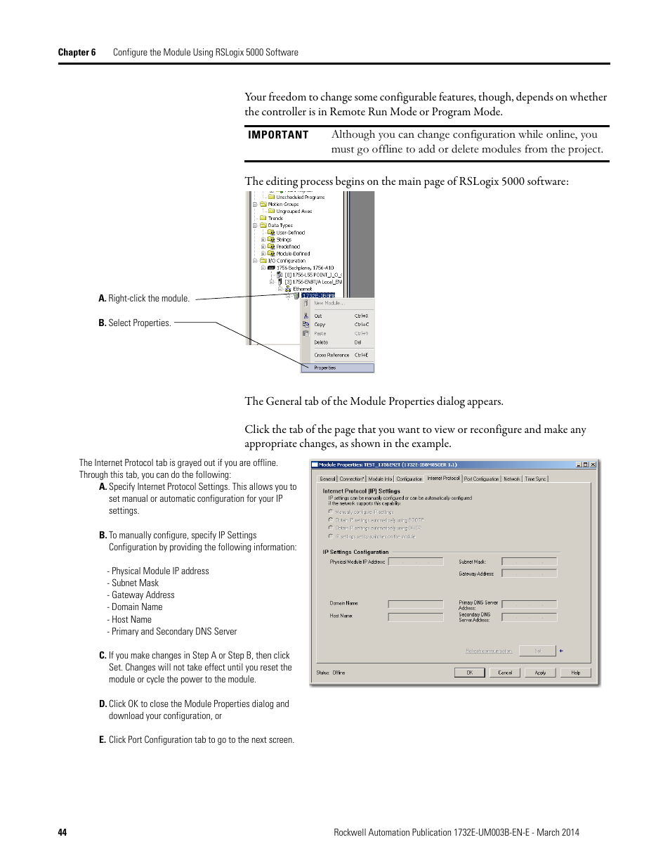 Rockwell Automation 1732E-OB8M8SR EtherNet/IP Dual Port 8-Point SOE Input and Scheduled Output Modules UM User Manual | Page 54 / 146