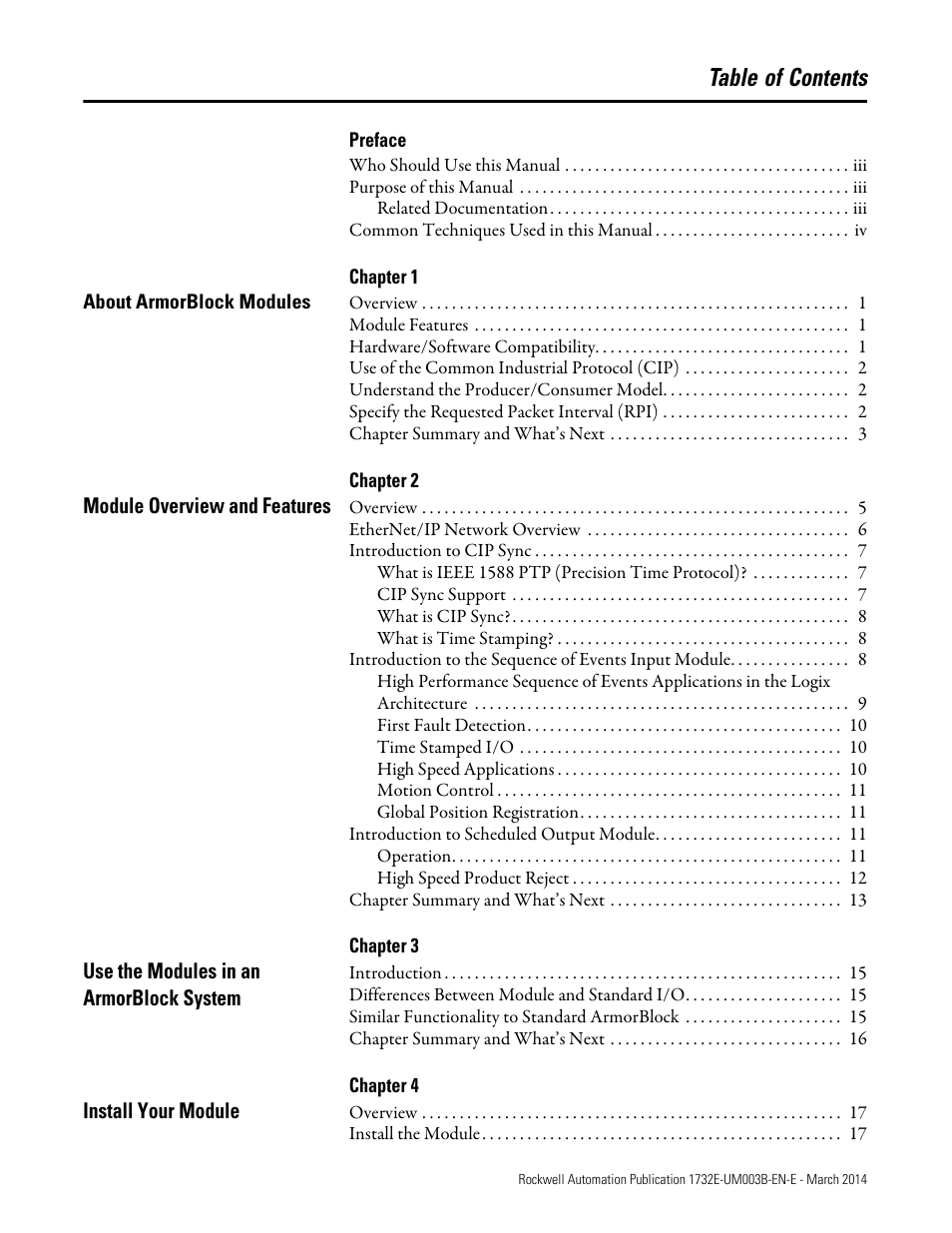 Rockwell Automation 1732E-OB8M8SR EtherNet/IP Dual Port 8-Point SOE Input and Scheduled Output Modules UM User Manual | Page 7 / 146