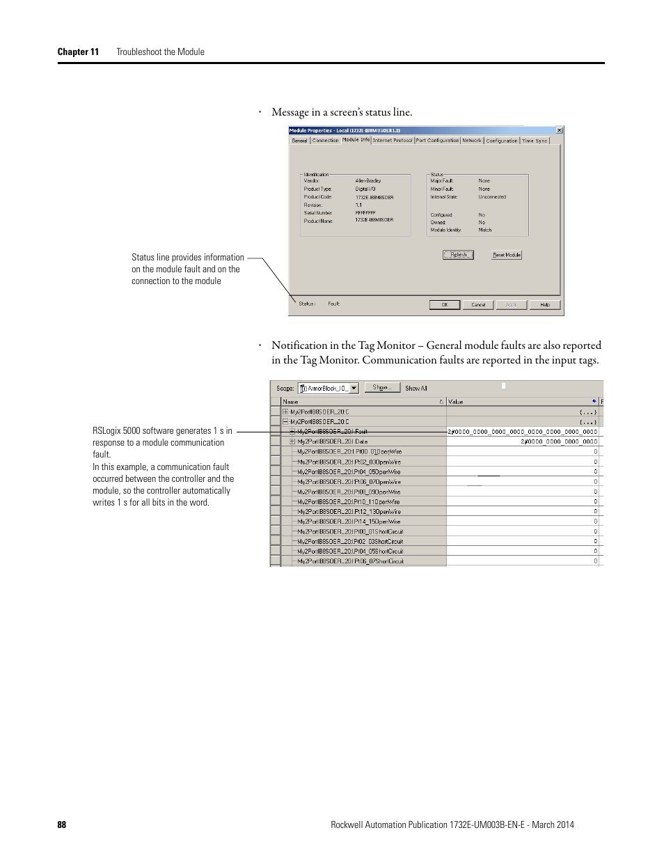 Rockwell Automation 1732E-OB8M8SR EtherNet/IP Dual Port 8-Point SOE Input and Scheduled Output Modules UM User Manual | Page 98 / 146