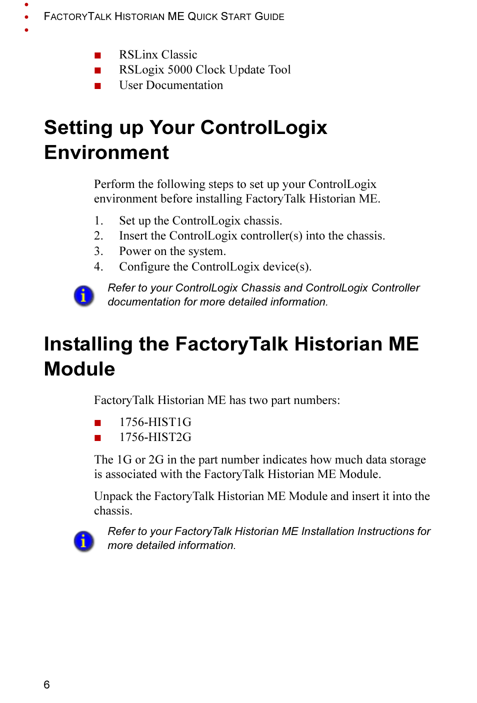 Setting up your controllogix environment, Installing the factorytalk historian me module | Rockwell Automation FactoryTalk Historian ME 2.2 Quick Start Guide User Manual | Page 10 / 48