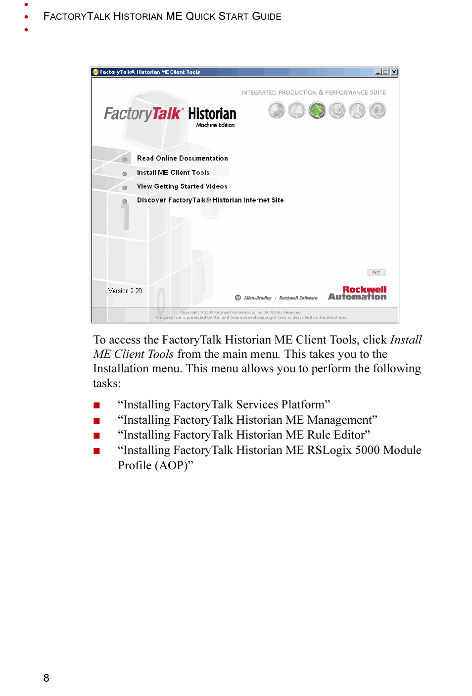Rockwell Automation FactoryTalk Historian ME 2.2 Quick Start Guide User Manual | Page 12 / 48
