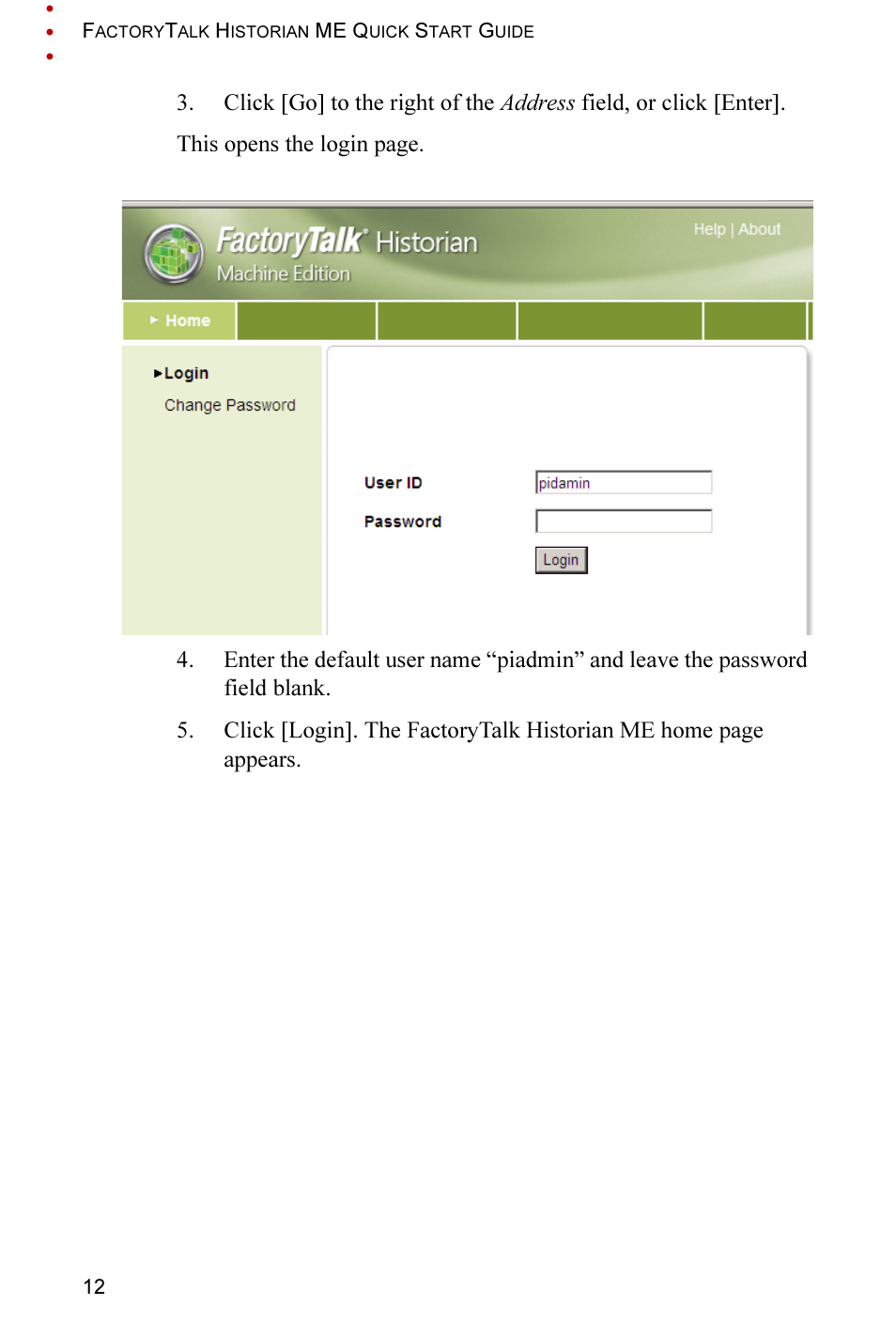 Rockwell Automation FactoryTalk Historian ME 2.2 Quick Start Guide User Manual | Page 16 / 48