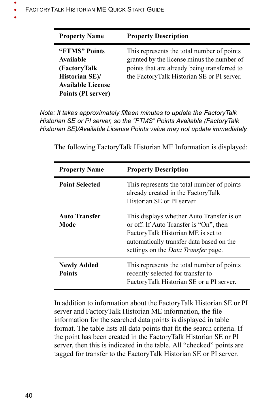 Rockwell Automation FactoryTalk Historian ME 2.2 Quick Start Guide User Manual | Page 44 / 48