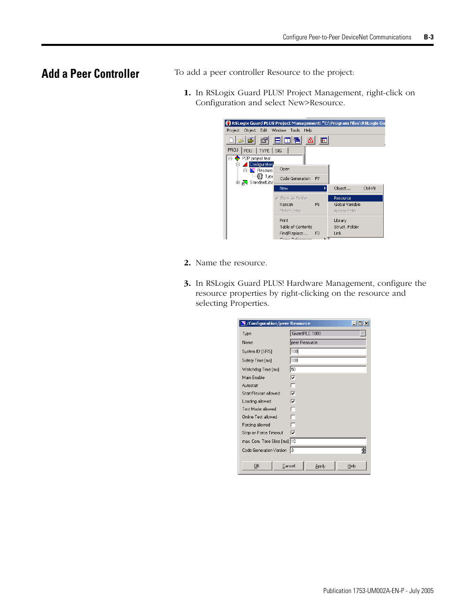 Add a peer controller | Rockwell Automation 1753-DNSI DeviceNet Safety Scanner for GuardPLC Controllers User Manual | Page 105 / 132