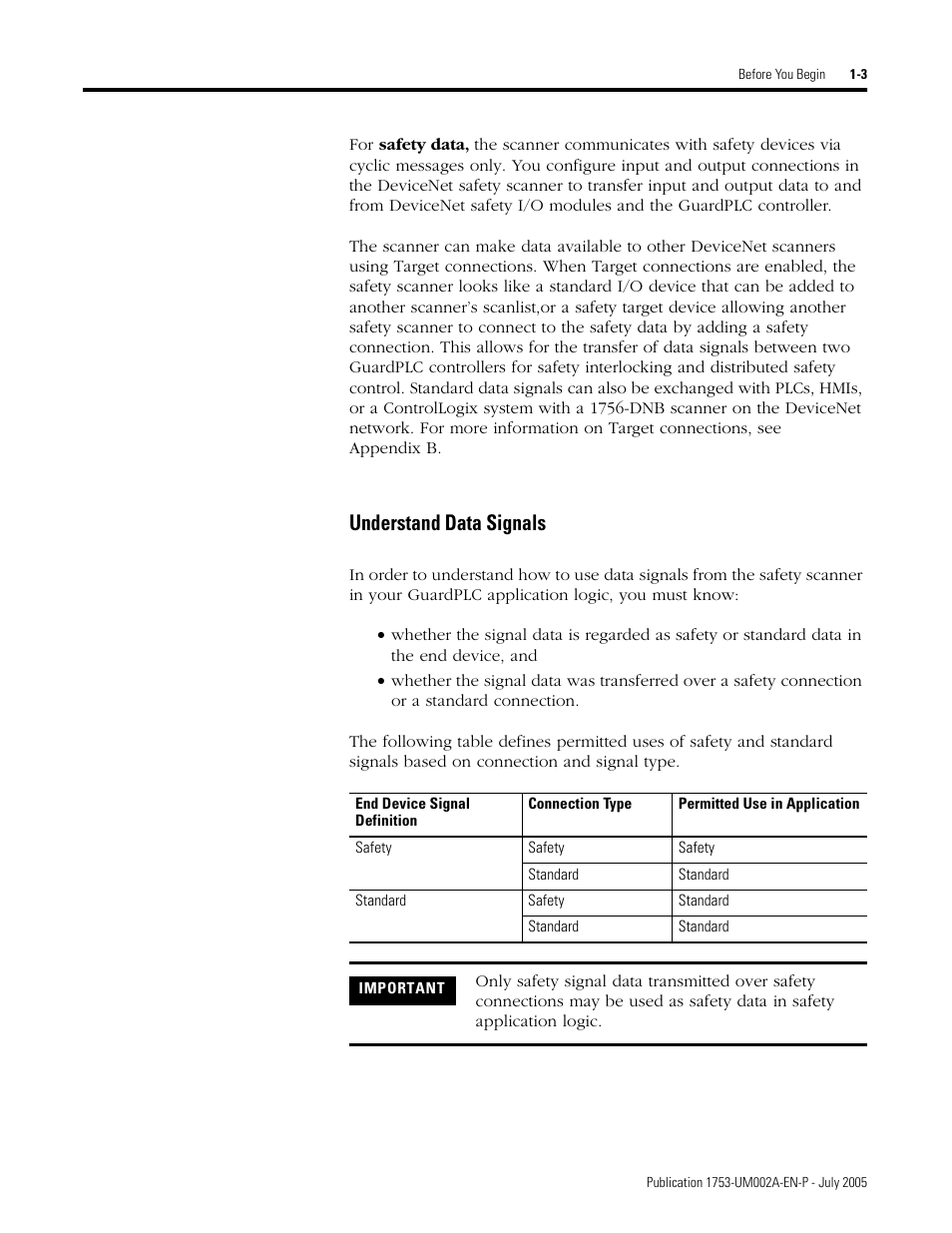 Understand data signals -3, Understand data signals | Rockwell Automation 1753-DNSI DeviceNet Safety Scanner for GuardPLC Controllers User Manual | Page 13 / 132