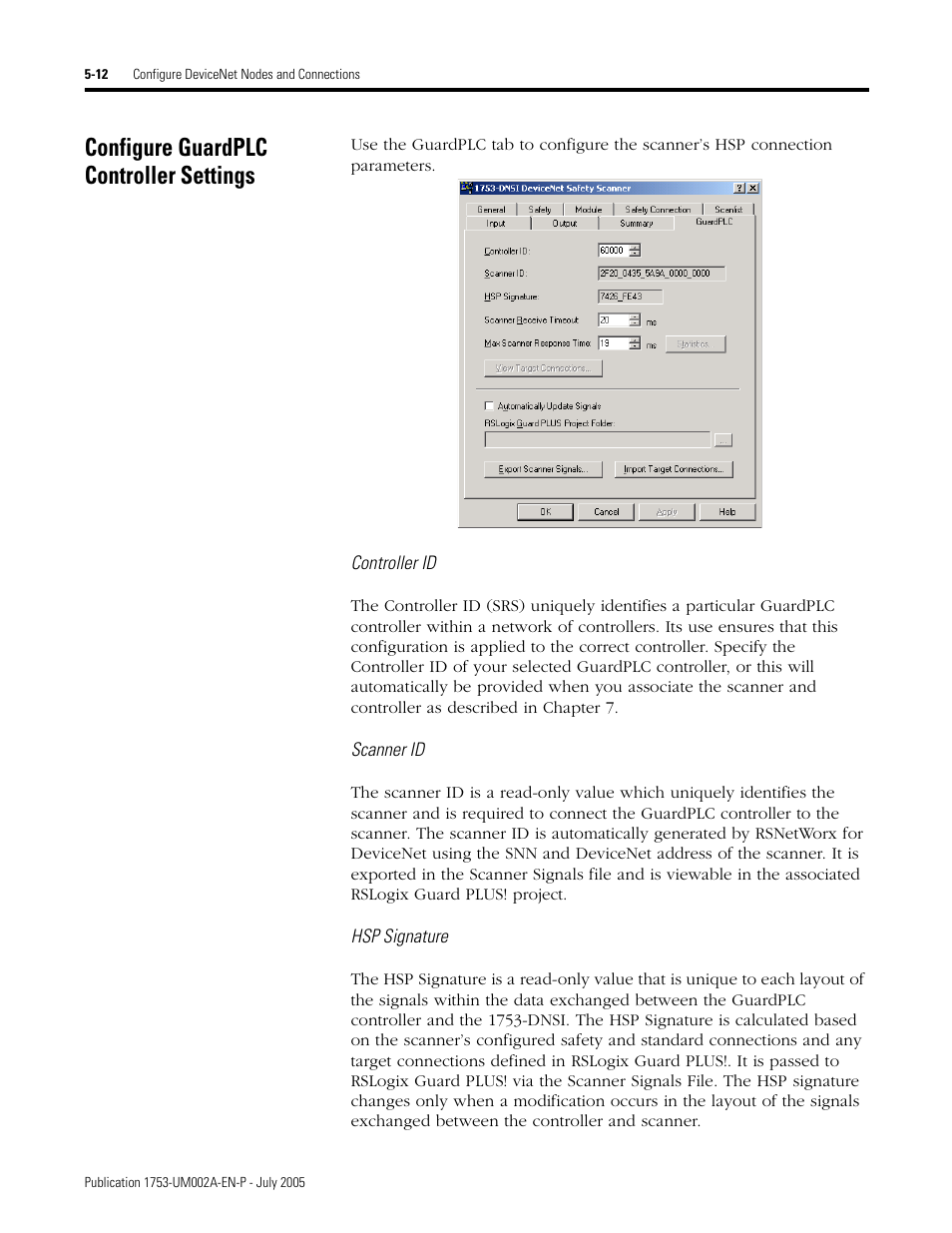 Configure guardplc controller settings, Configure guardplc controller settings -12 | Rockwell Automation 1753-DNSI DeviceNet Safety Scanner for GuardPLC Controllers User Manual | Page 54 / 132