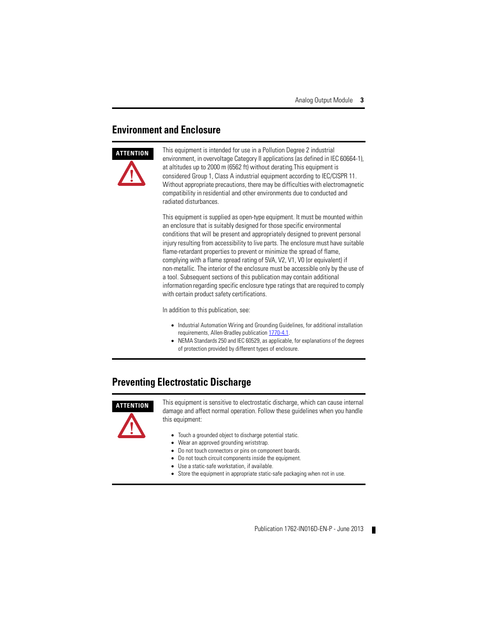 Rockwell Automation 1762-OF4 MicroLogix Analog Output Module User Manual | Page 3 / 24