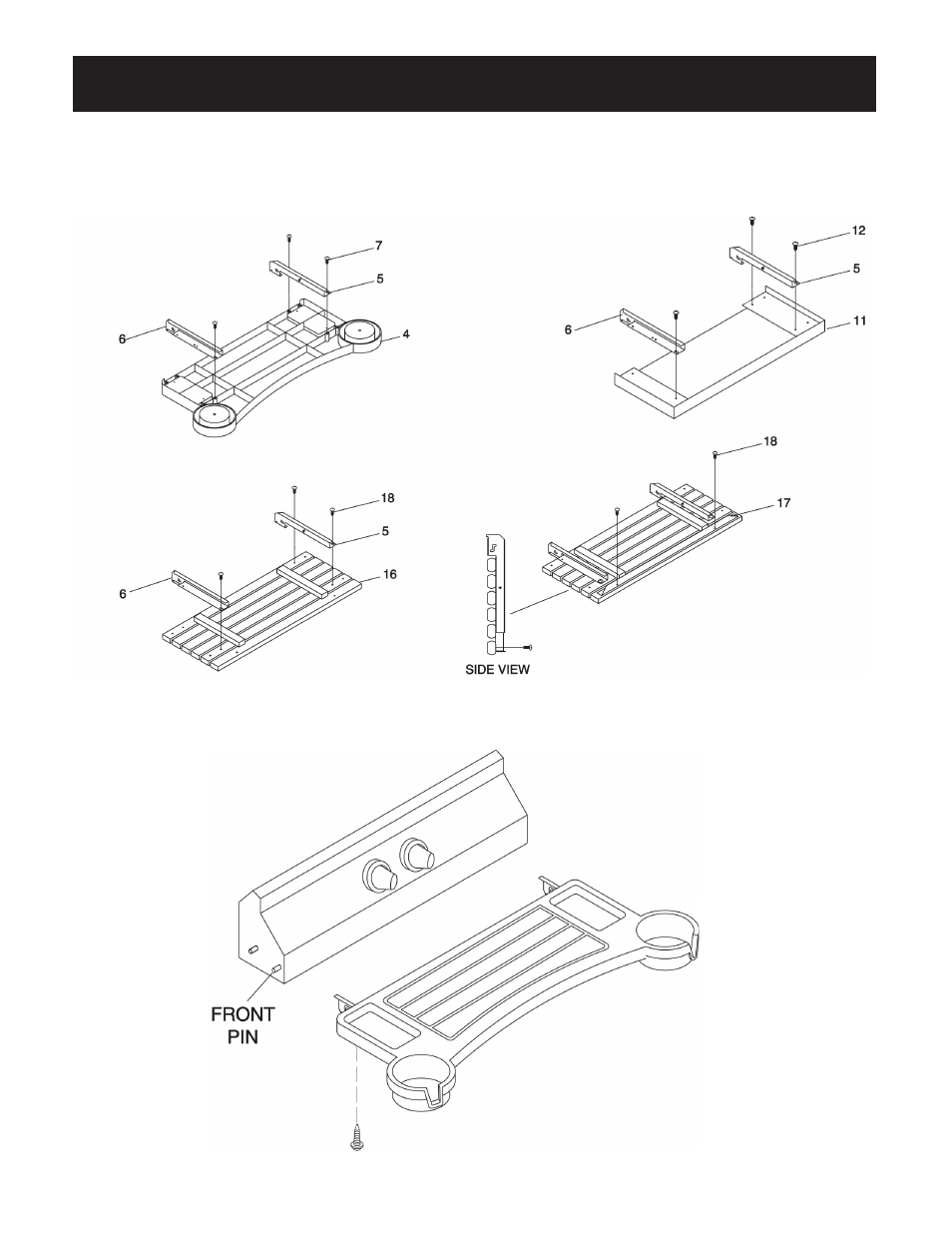Front shelf, Ront | Broilmaster SKCHAR User Manual | Page 7 / 8