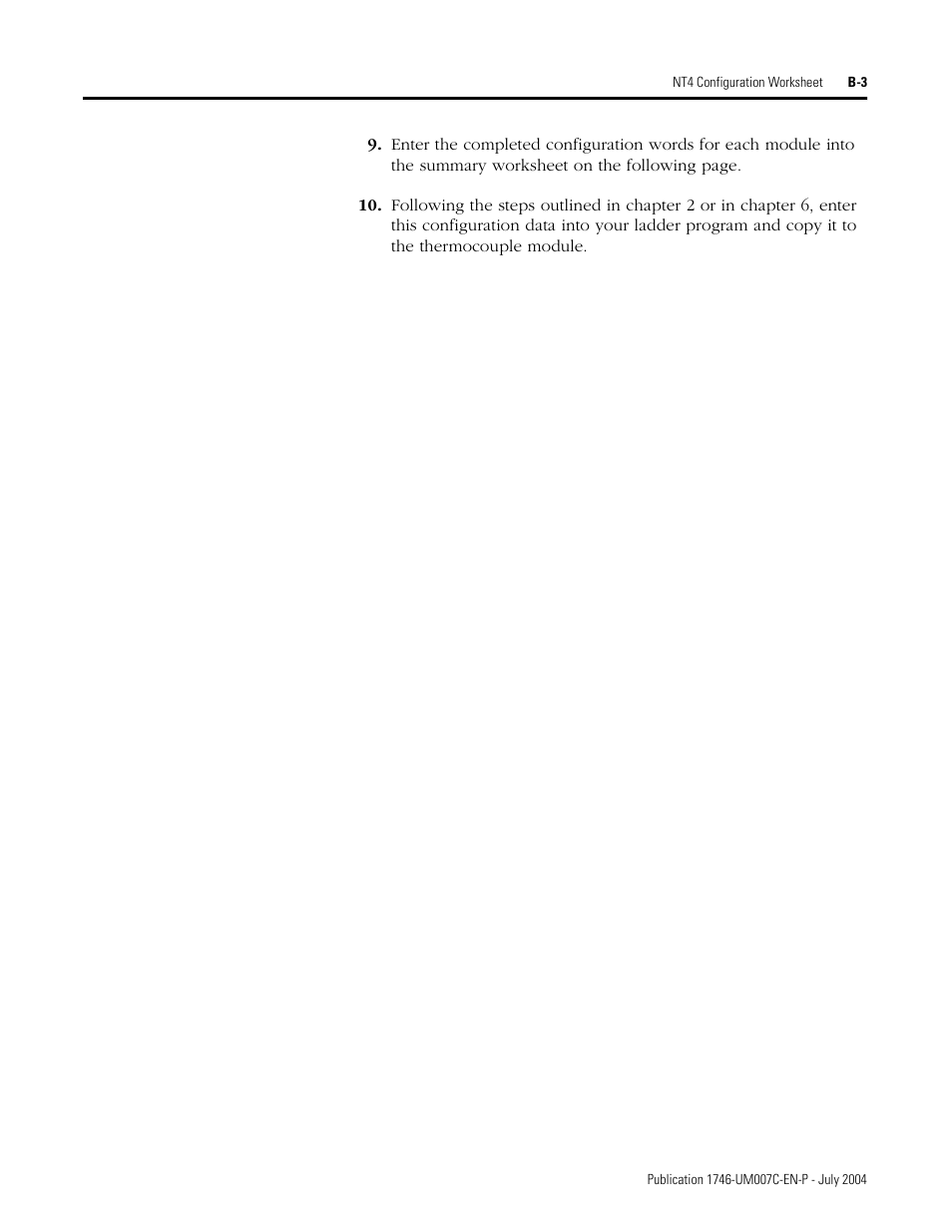 Rockwell Automation 1746-NT4 Series B,D17466.6.1 SLC 500 4-Channel Thermocouple/mV Input Module User Manual User Manual | Page 107 / 131