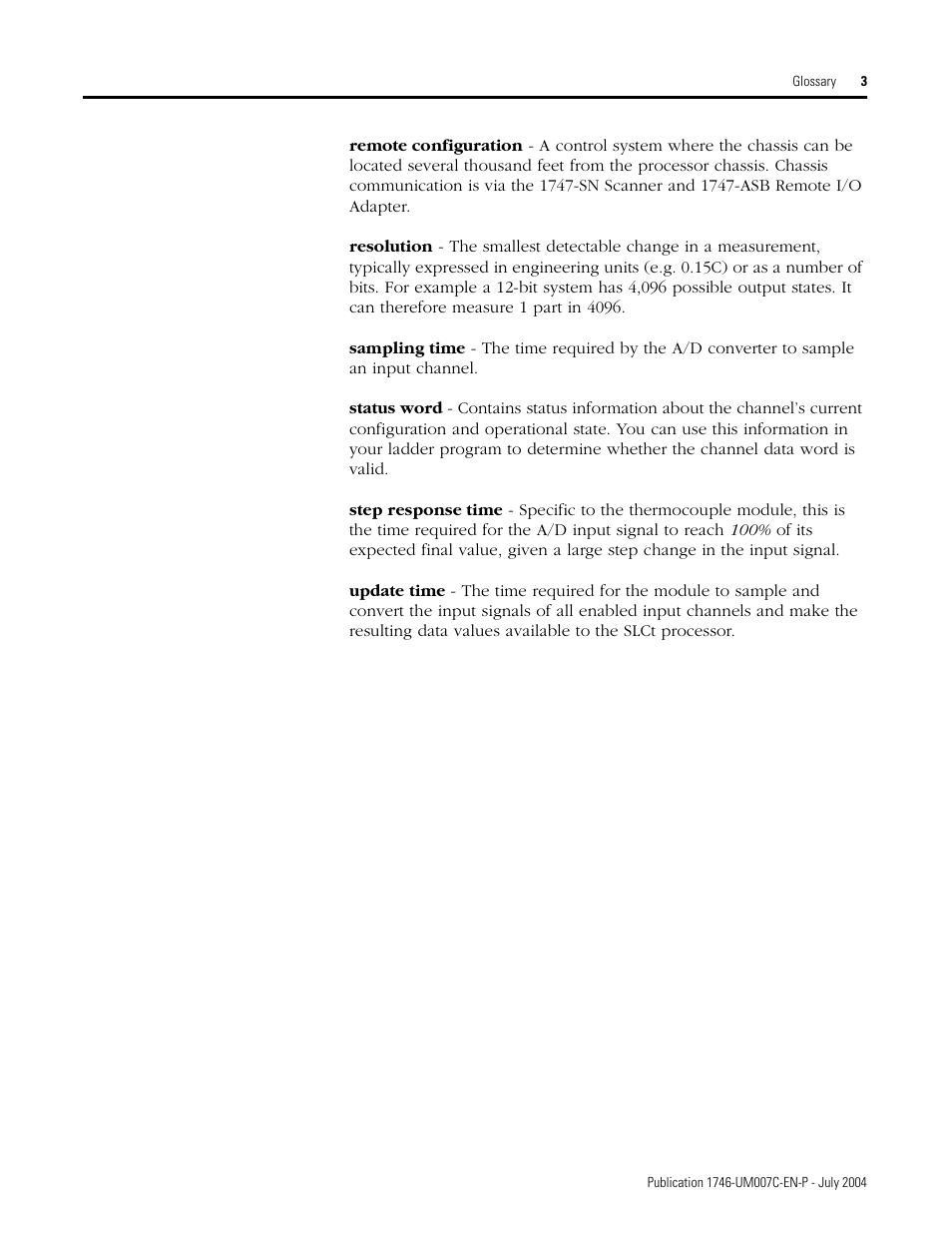 Rockwell Automation 1746-NT4 Series B,D17466.6.1 SLC 500 4-Channel Thermocouple/mV Input Module User Manual User Manual | Page 123 / 131