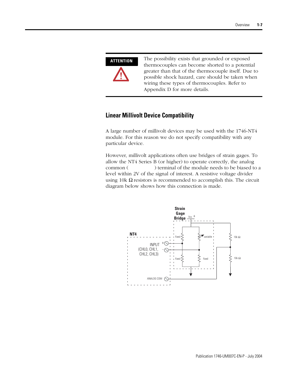 Linear millivolt device compatibility -7, Linear millivolt device compatibility | Rockwell Automation 1746-NT4 Series B,D17466.6.1 SLC 500 4-Channel Thermocouple/mV Input Module User Manual User Manual | Page 19 / 131