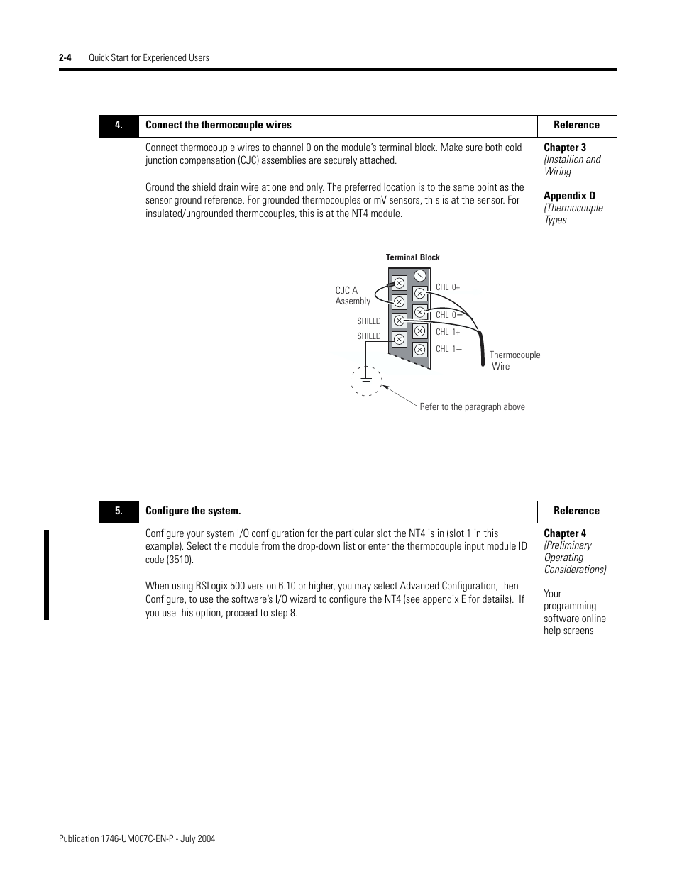Rockwell Automation 1746-NT4 Series B,D17466.6.1 SLC 500 4-Channel Thermocouple/mV Input Module User Manual User Manual | Page 24 / 131