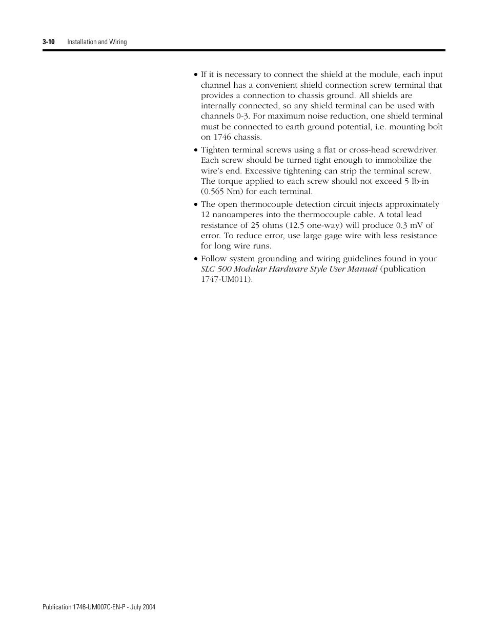 Rockwell Automation 1746-NT4 Series B,D17466.6.1 SLC 500 4-Channel Thermocouple/mV Input Module User Manual User Manual | Page 38 / 131