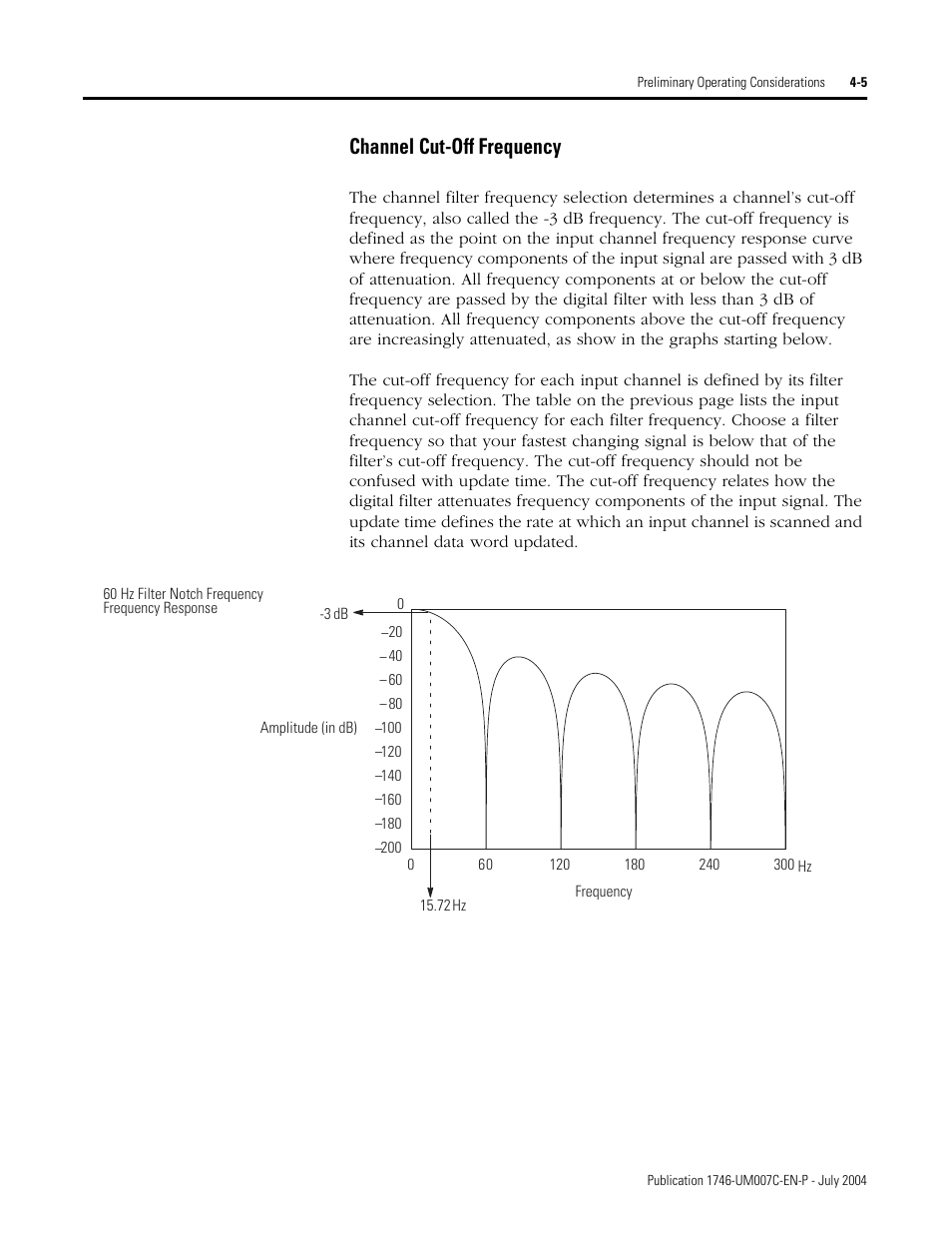 Channel cut-off frequency -5, Channel cut-off frequency | Rockwell Automation 1746-NT4 Series B,D17466.6.1 SLC 500 4-Channel Thermocouple/mV Input Module User Manual User Manual | Page 47 / 131