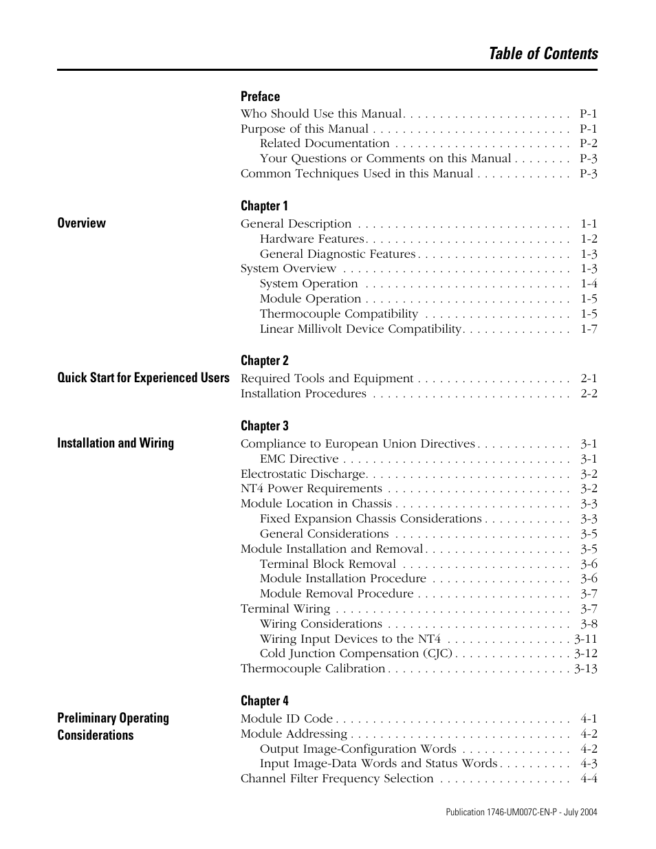 Rockwell Automation 1746-NT4 Series B,D17466.6.1 SLC 500 4-Channel Thermocouple/mV Input Module User Manual User Manual | Page 5 / 131