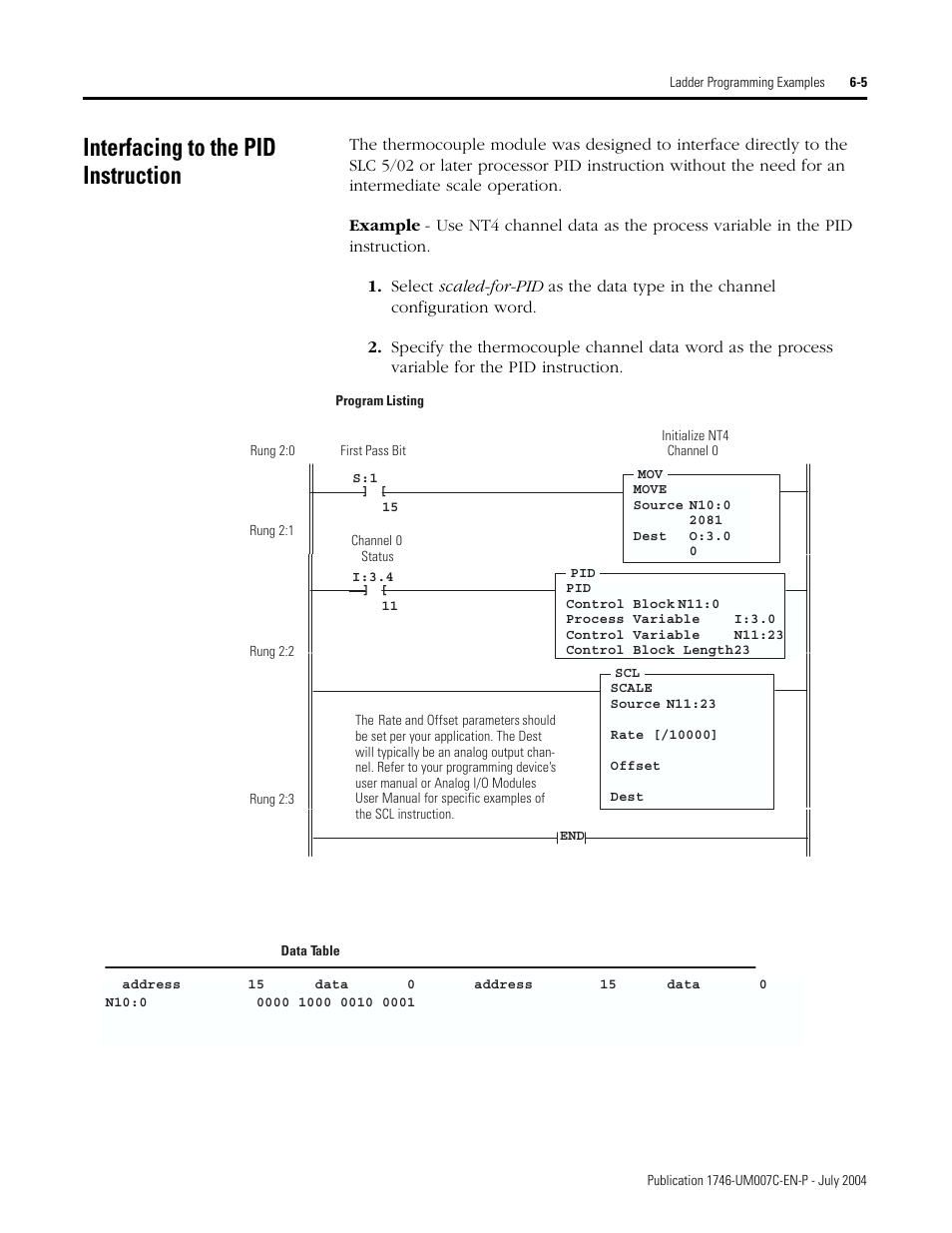Interfacing to the pid instruction, Interfacing to the pid instruction -5 | Rockwell Automation 1746-NT4 Series B,D17466.6.1 SLC 500 4-Channel Thermocouple/mV Input Module User Manual User Manual | Page 75 / 131