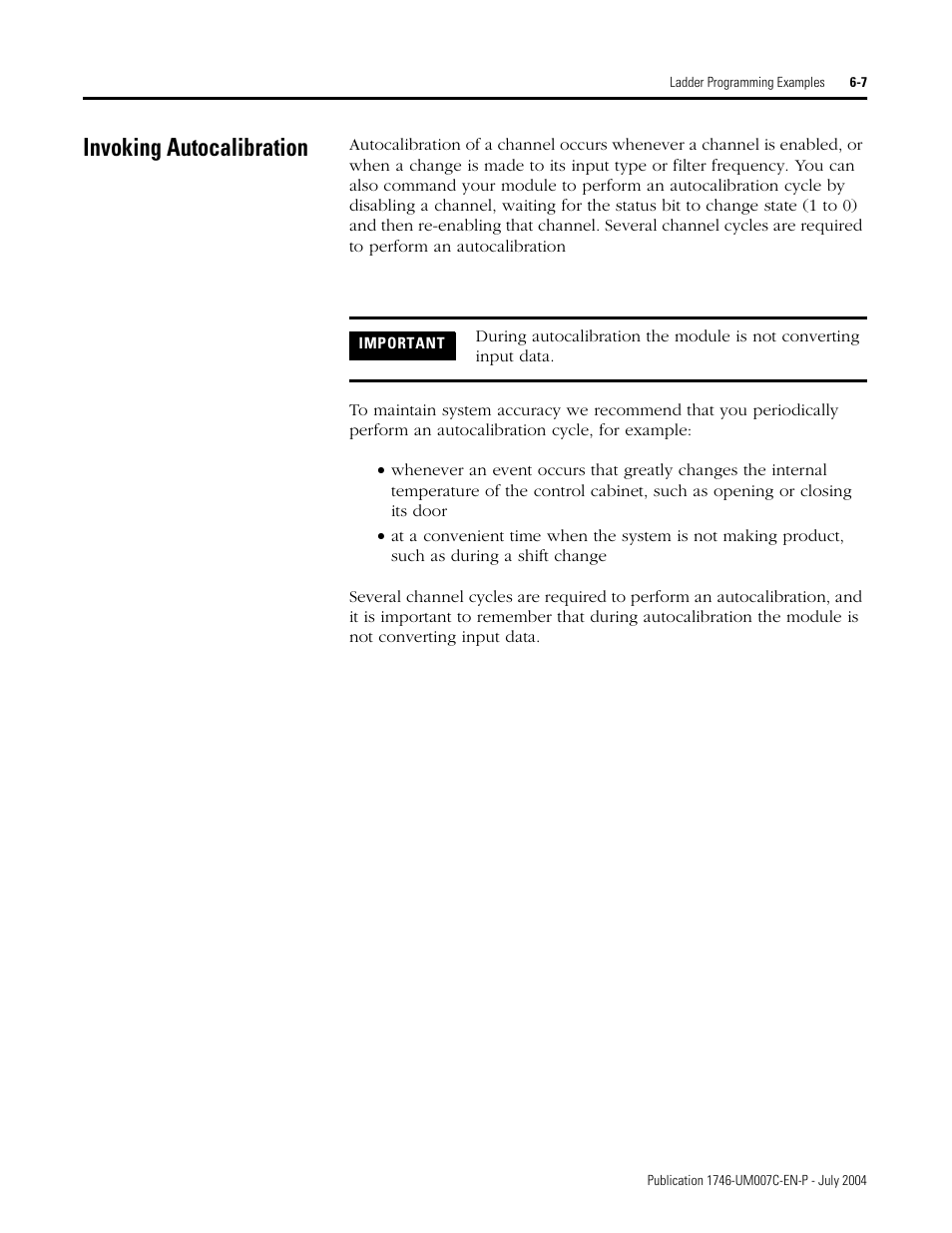 Invoking autocalibration, Invoking autocalibration -7 | Rockwell Automation 1746-NT4 Series B,D17466.6.1 SLC 500 4-Channel Thermocouple/mV Input Module User Manual User Manual | Page 77 / 131