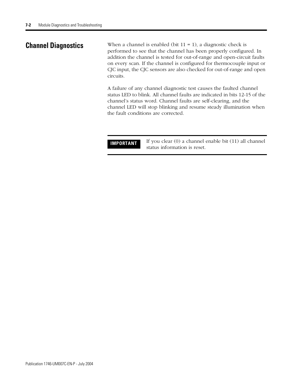 Channel diagnostics, Channel diagnostics -2 | Rockwell Automation 1746-NT4 Series B,D17466.6.1 SLC 500 4-Channel Thermocouple/mV Input Module User Manual User Manual | Page 80 / 131