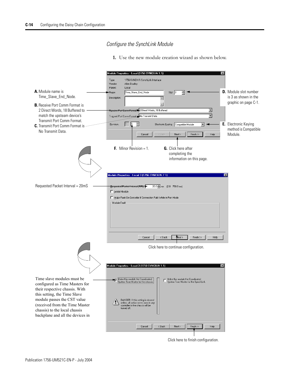 Configure the synchlink module | Rockwell Automation 1756-SYNCH ControlLogix SynchLink Module User Manual User Manual | Page 108 / 146