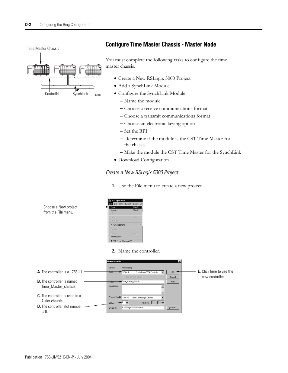 Configure time master chassis - master node | Rockwell Automation 1756-SYNCH ControlLogix SynchLink Module User Manual User Manual | Page 112 / 146