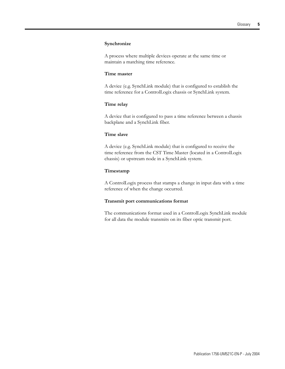 Rockwell Automation 1756-SYNCH ControlLogix SynchLink Module User Manual User Manual | Page 137 / 146