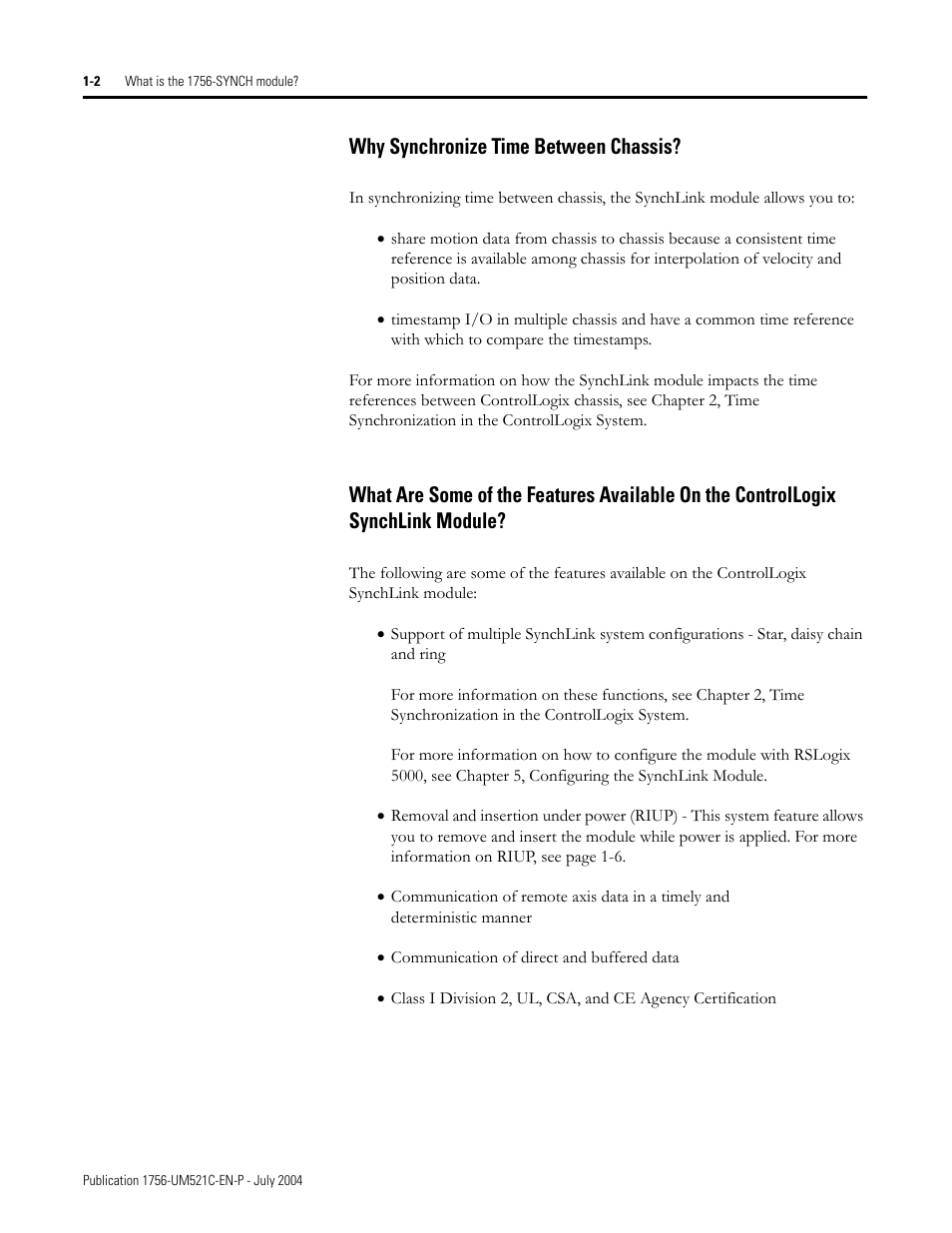 Why synchronize time between chassis | Rockwell Automation 1756-SYNCH ControlLogix SynchLink Module User Manual User Manual | Page 16 / 146