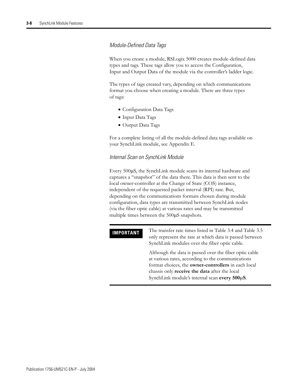 Rockwell Automation 1756-SYNCH ControlLogix SynchLink Module User Manual User Manual | Page 36 / 146