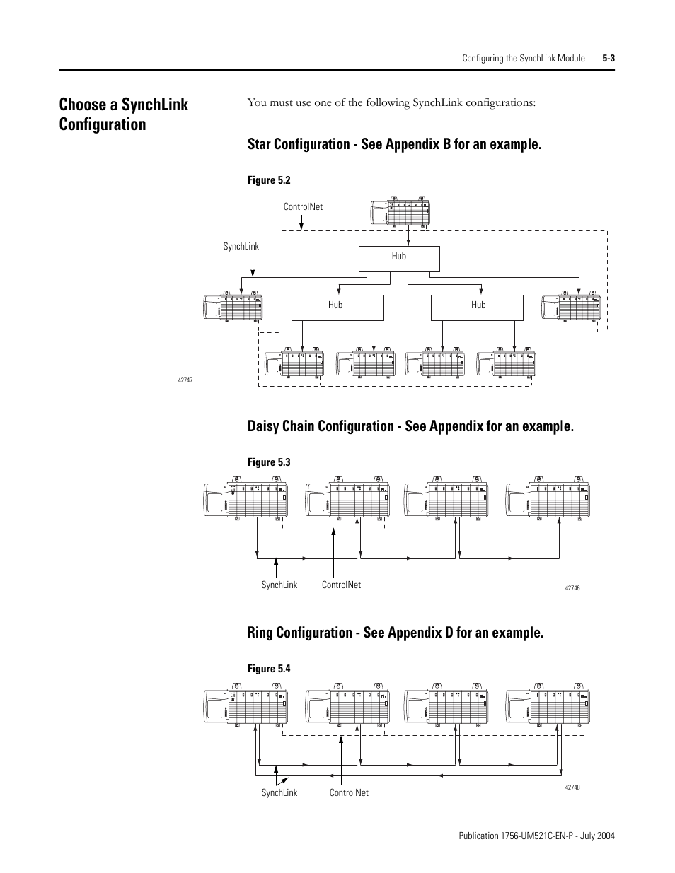 Choose a synchlink configuration, Choose a synchlink configuration -3 | Rockwell Automation 1756-SYNCH ControlLogix SynchLink Module User Manual User Manual | Page 55 / 146