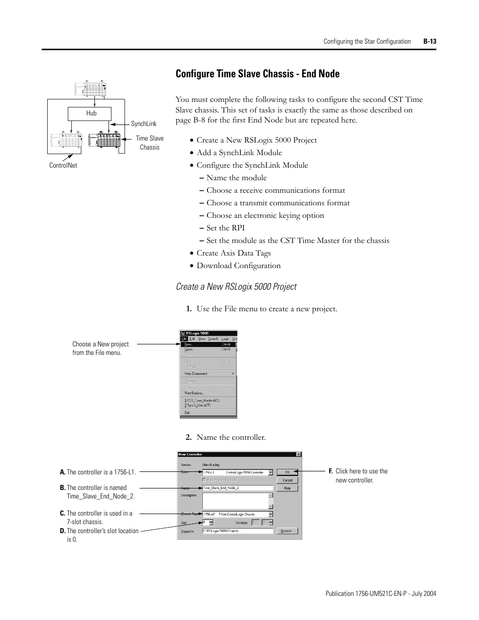 Configure time slave chassis - end node | Rockwell Automation 1756-SYNCH ControlLogix SynchLink Module User Manual User Manual | Page 89 / 146