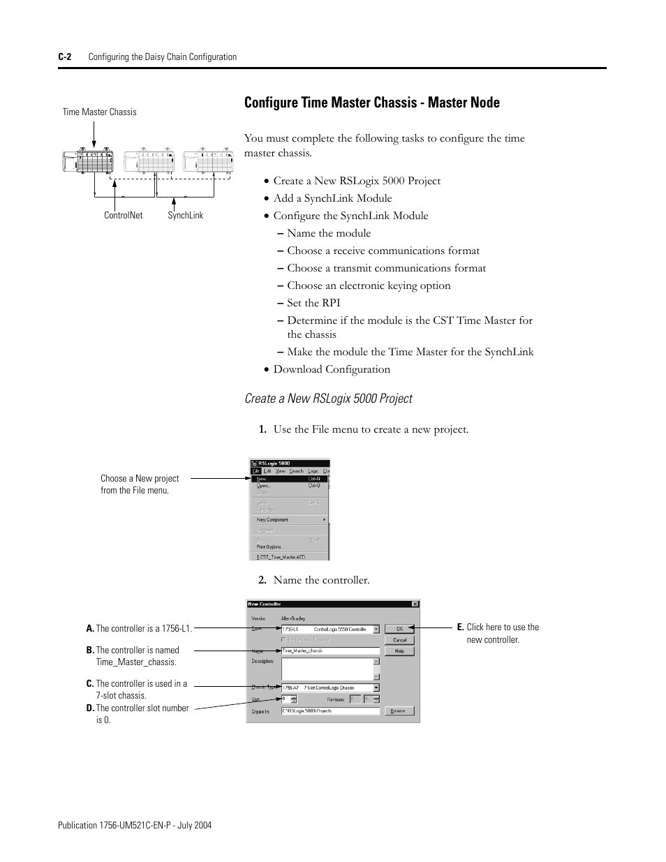 Configure time master chassis - master node | Rockwell Automation 1756-SYNCH ControlLogix SynchLink Module User Manual User Manual | Page 96 / 146