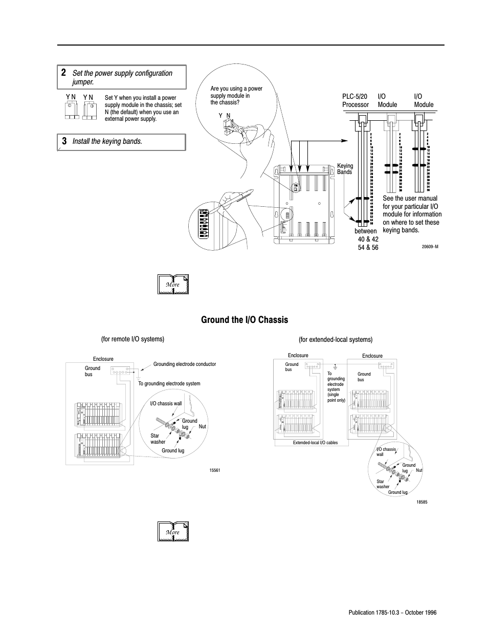 Ground the i/o chassis | Rockwell Automation 1785-LTx,D178510.3 QUICK START CLASSIC PLC-5 PROG User Manual | Page 10 / 25