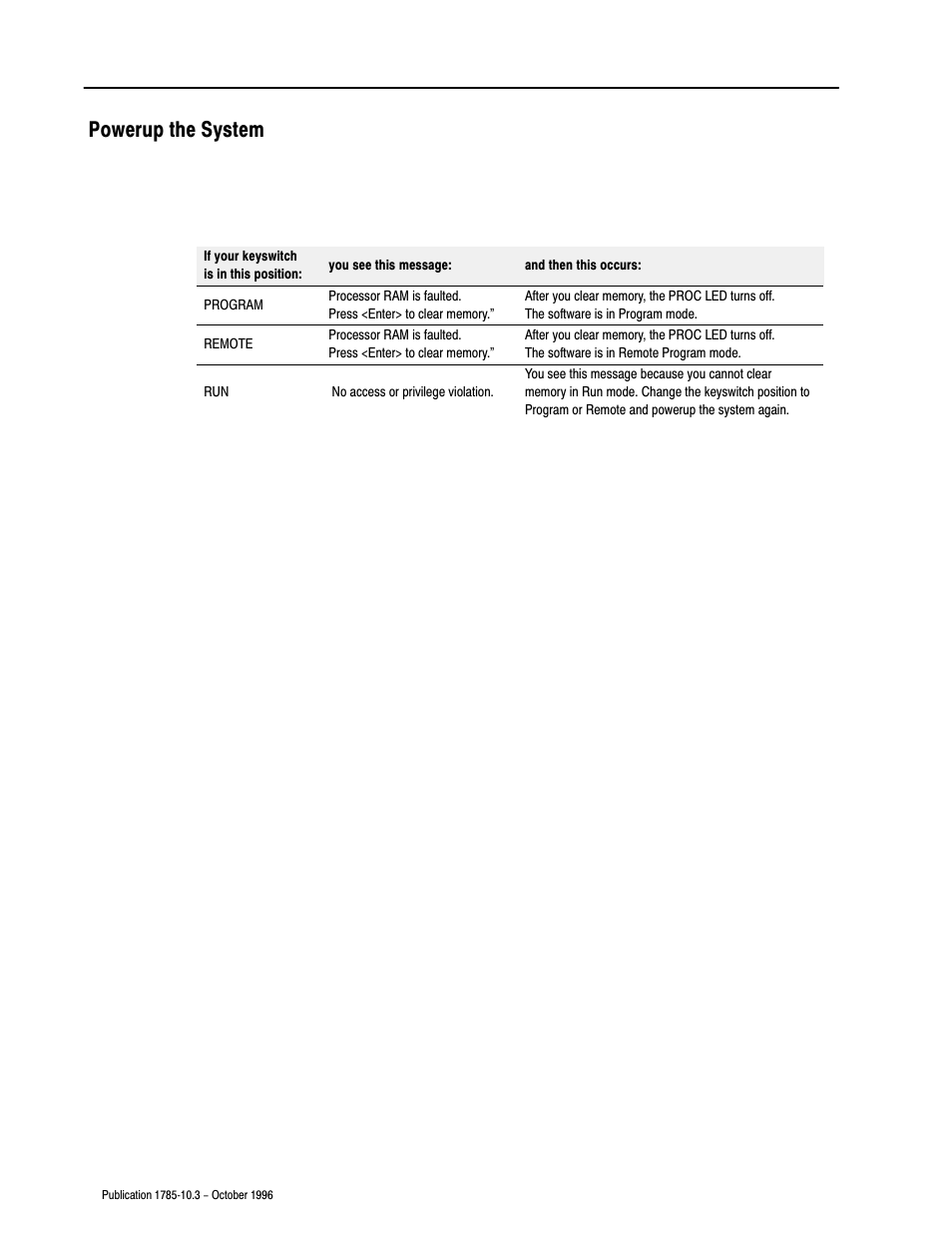 Powerup the system | Rockwell Automation 1785-LTx,D178510.3 QUICK START CLASSIC PLC-5 PROG User Manual | Page 15 / 25