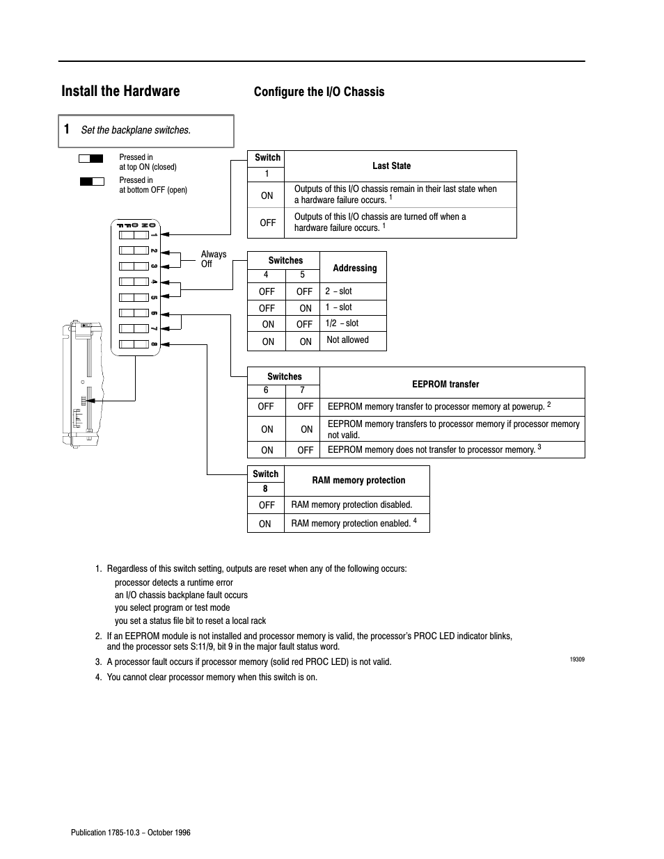 Install the hardware, Configure the i/o chassis | Rockwell Automation 1785-LTx,D178510.3 QUICK START CLASSIC PLC-5 PROG User Manual | Page 9 / 25