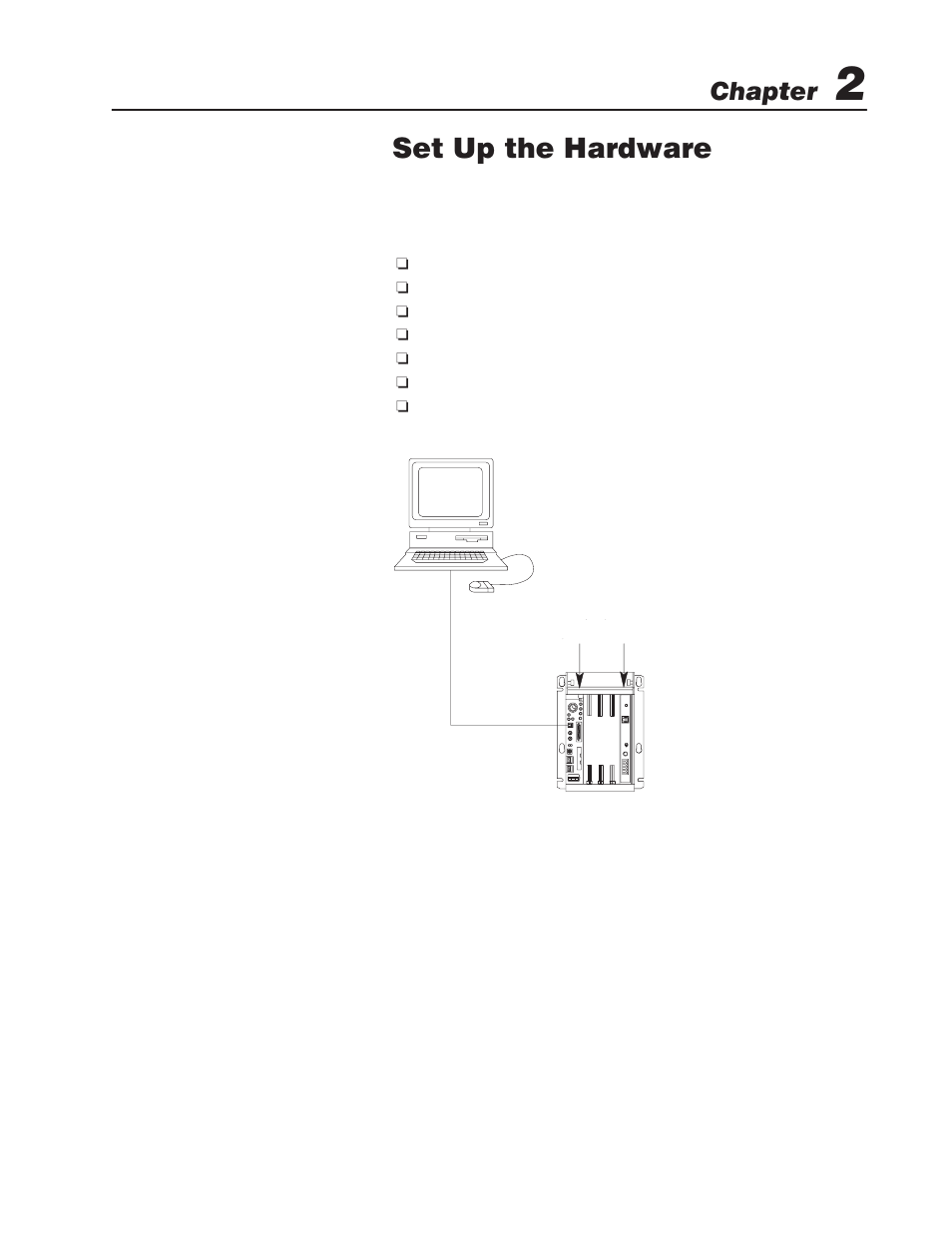 Set up the hardware, Chapter, What you’ll be doing in this chapter | Rockwell Automation 1785-L20C_L40C QUICK START CONTROLNET PLC-5 User Manual | Page 13 / 34